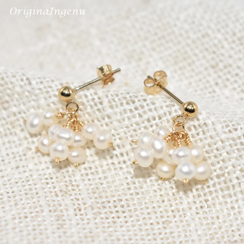 14K Gold Filled Natural Teardrop Pearl Earrings Handmade Minimalism Jewelry Tarnish Resistant Earring Dainty Jewelry