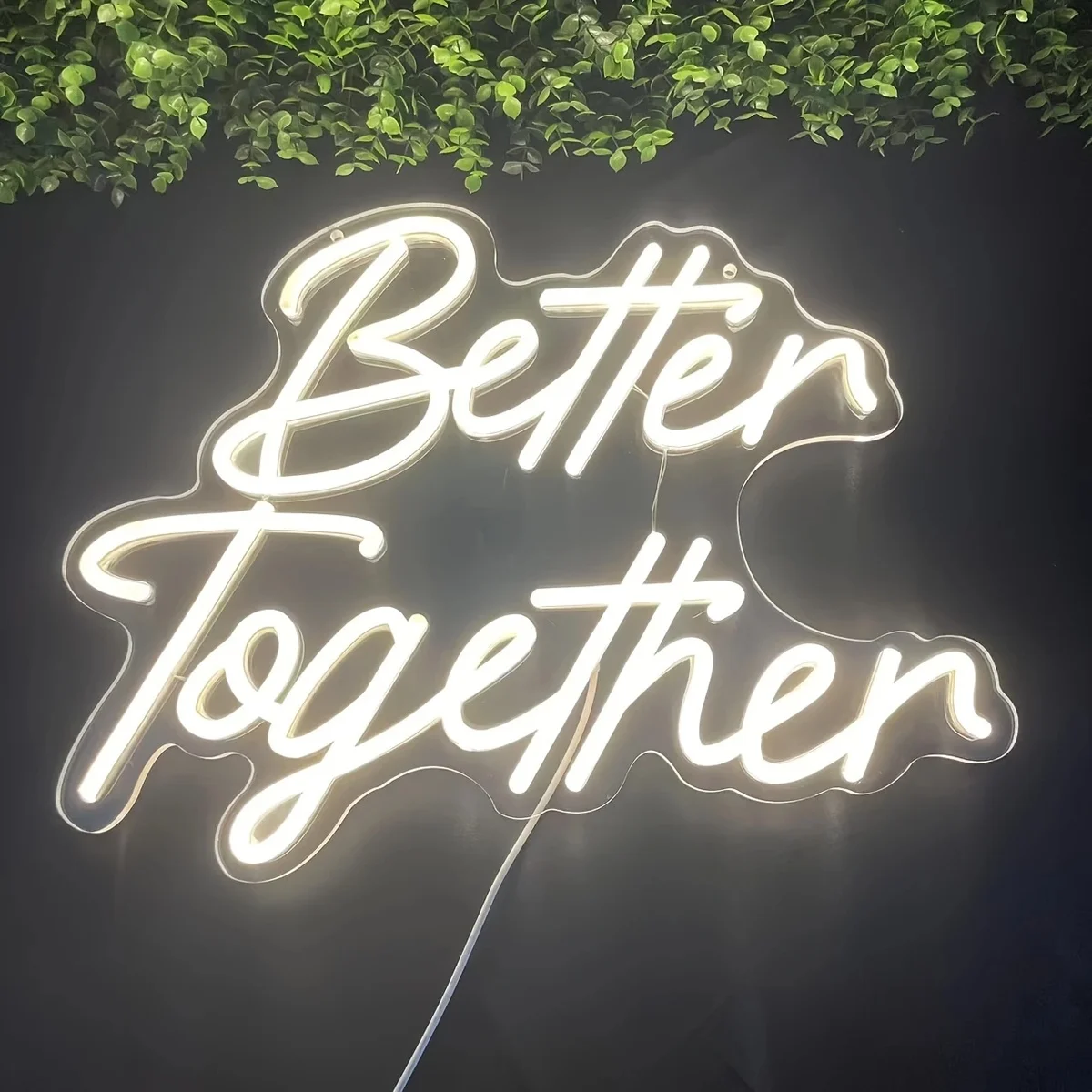 1pc Better Together USB-Powered LED Neon Sign with Dynamic White Glow & Multicolor Lighting - USB-Powered Home, Bar