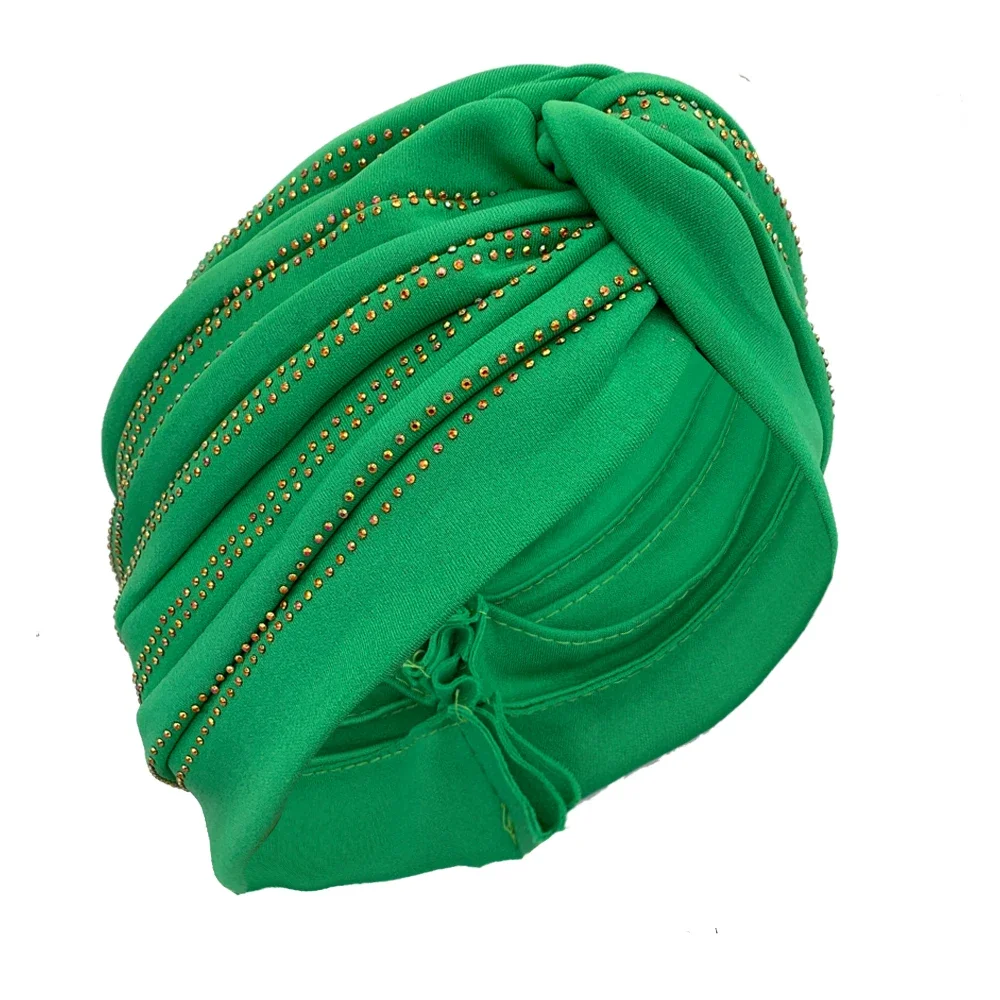 Female Head Wraps Turbante Mujer Ramadan Headwear 2024 Diamonds Turban Cap for Women Muslim Women Headscarf Bonnet African