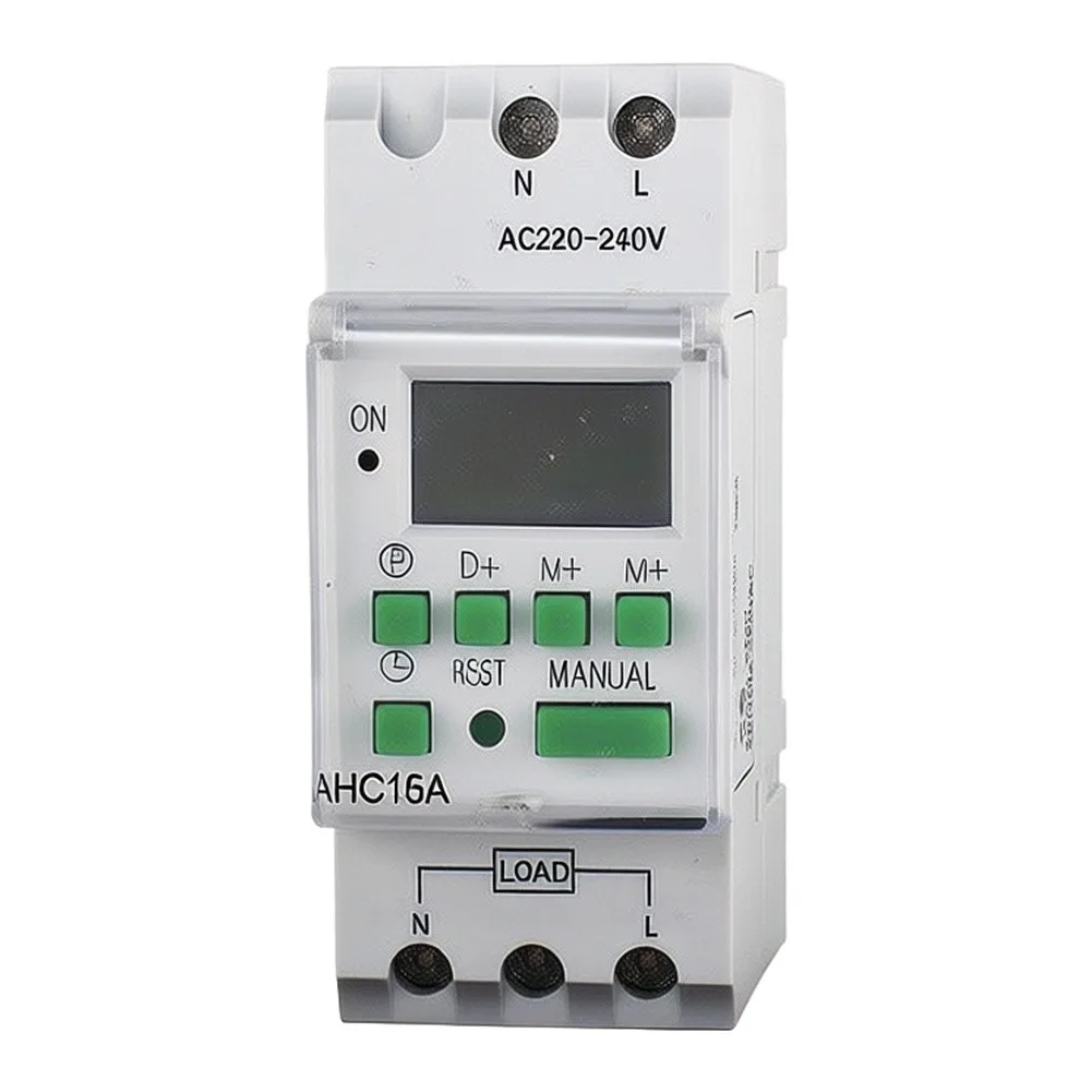 Rail Mounted Cyclic Timer Switch 220VAC 7 Day Programming 16 ON Operations for Streetlight and Factory Equipment