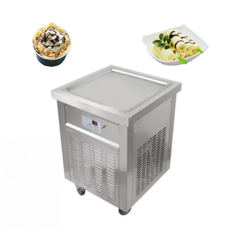 

Single Square Pan Thai instant Fry Ice Cream Roll Machine Fried Ice Cream Machine