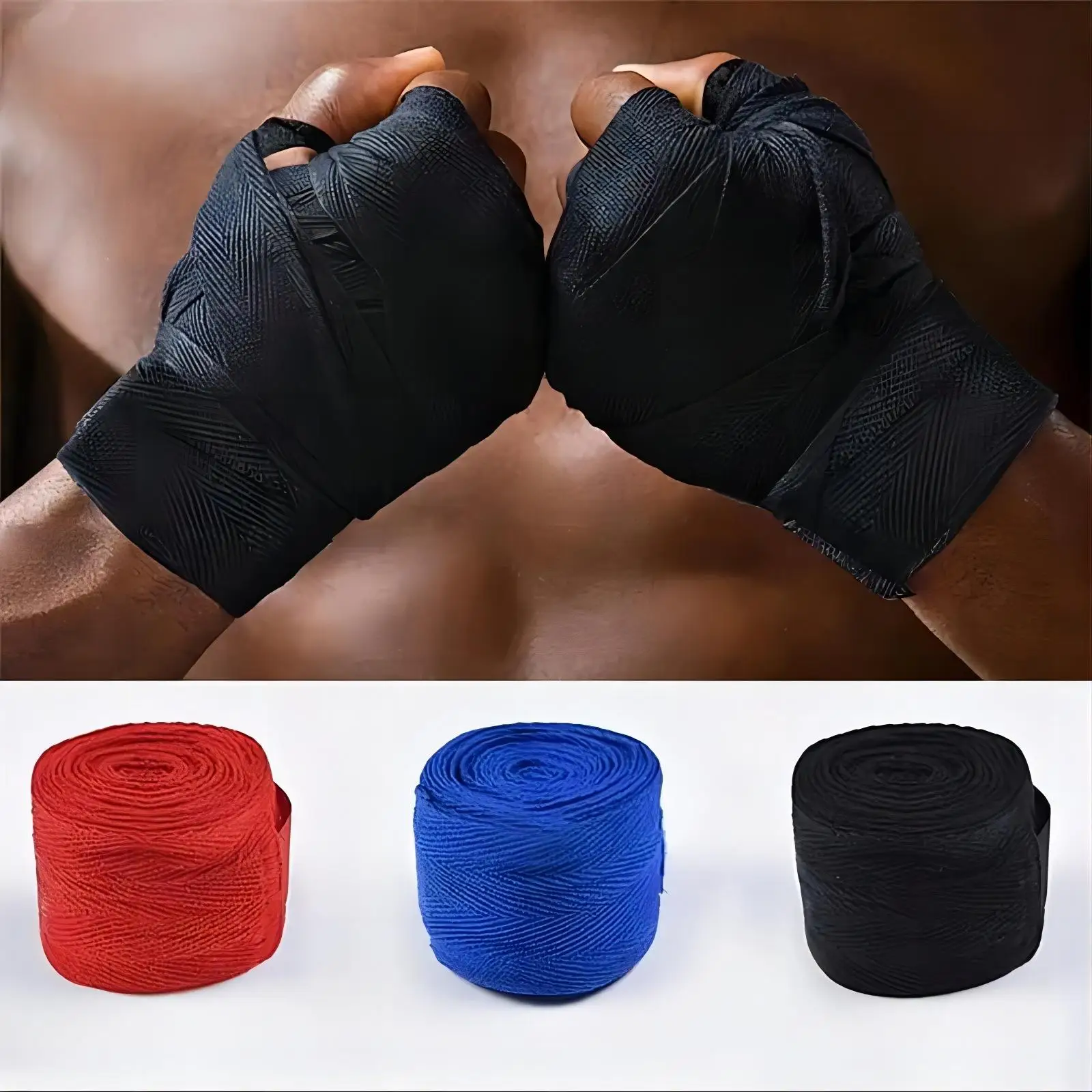 Professioneller Boxbandage aus Baumwolle, 2,5 m lange MMA-Trainingshandschuhe, schweißabsorbierende elastische Handbandage, Sport- und Fitness-Widerstandsband