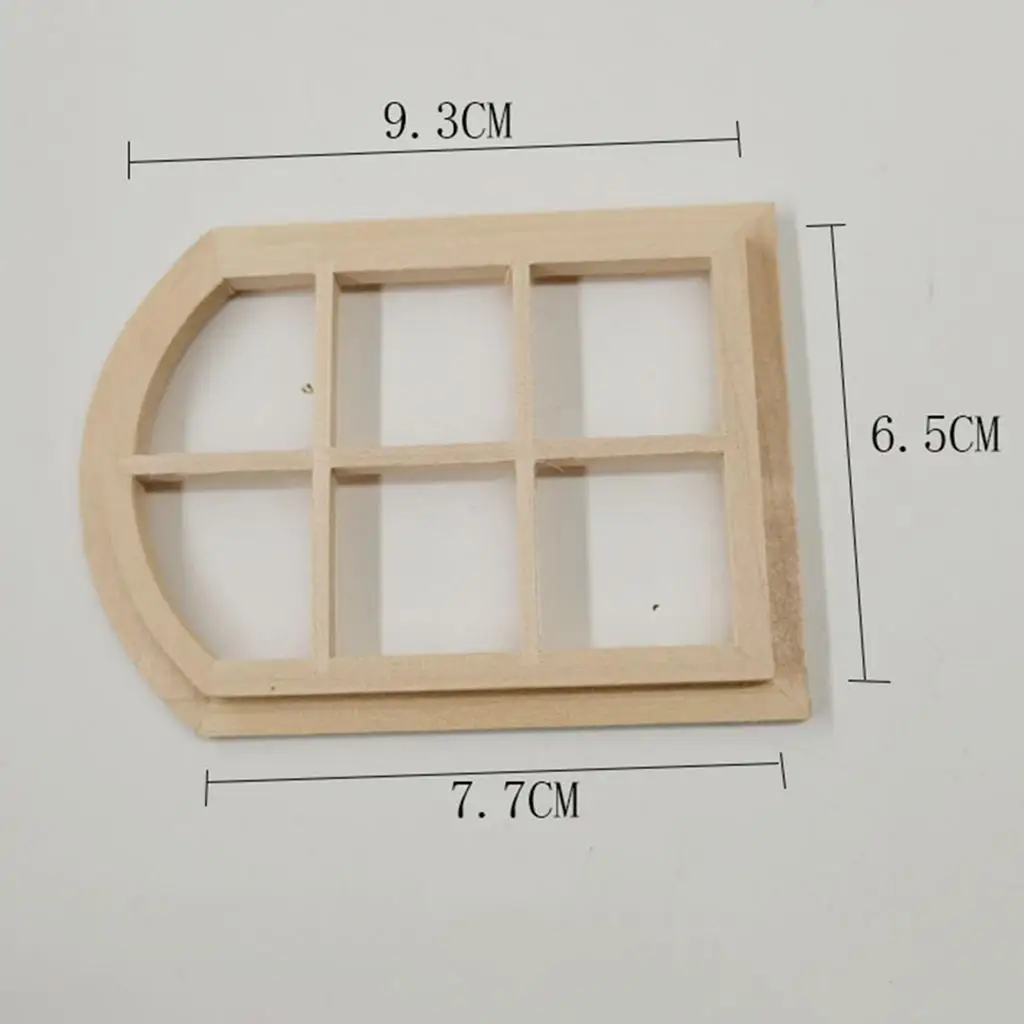 Puppenhaus-Fensterrahmen aus Holz, 6 Gitter, Miniatur-Möbel, Ornament, Birke, Dekor, Spielzeug, Spielset für Kinder, Puppenhaus, 1/12