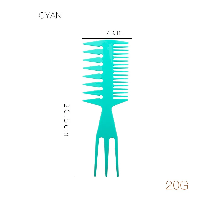 Multifunktionaler Trident-Haarkamm für Herren, aus robustem ABS-Kunststoff, geeignet für den Einsatz in Friseursalons und von Friseuren als Haaraccessoire. – Detail 8