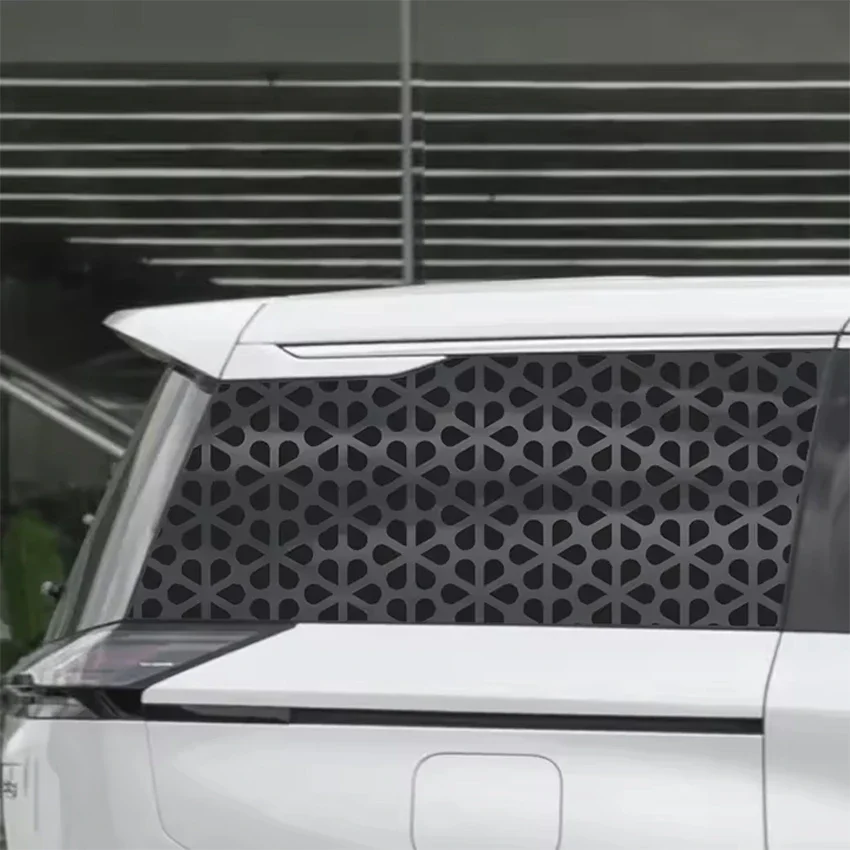 Auto-Seitenfenster-Wabenmuster-Aufkleber in Mattschwarz für dreieckige Fensterdekoration, Vinyl-Aufkleber, universell für alle Fahrzeugzubehörteile – Detail 4