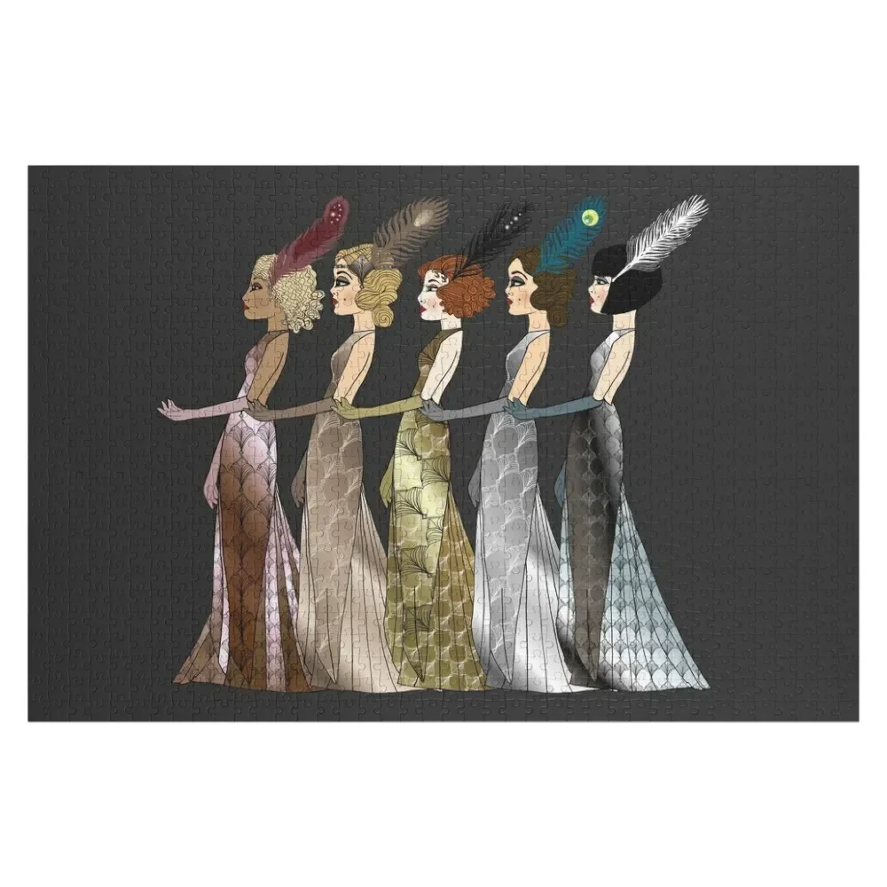 

Art Deco Ladies Jigsaw Puzzle Photo Custom Adult Wooden Custom Child Gift With Photo Puzzle
