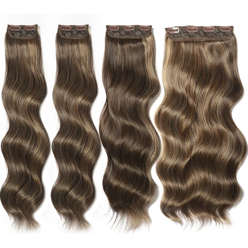Imagen 2 del producto Extensiones de cabello con Clip de onda corporal Bio Highlight, 22 "", 4 unids/lote, 220g, Clip de fibra Natural suave resistente al calor en cabello sintético