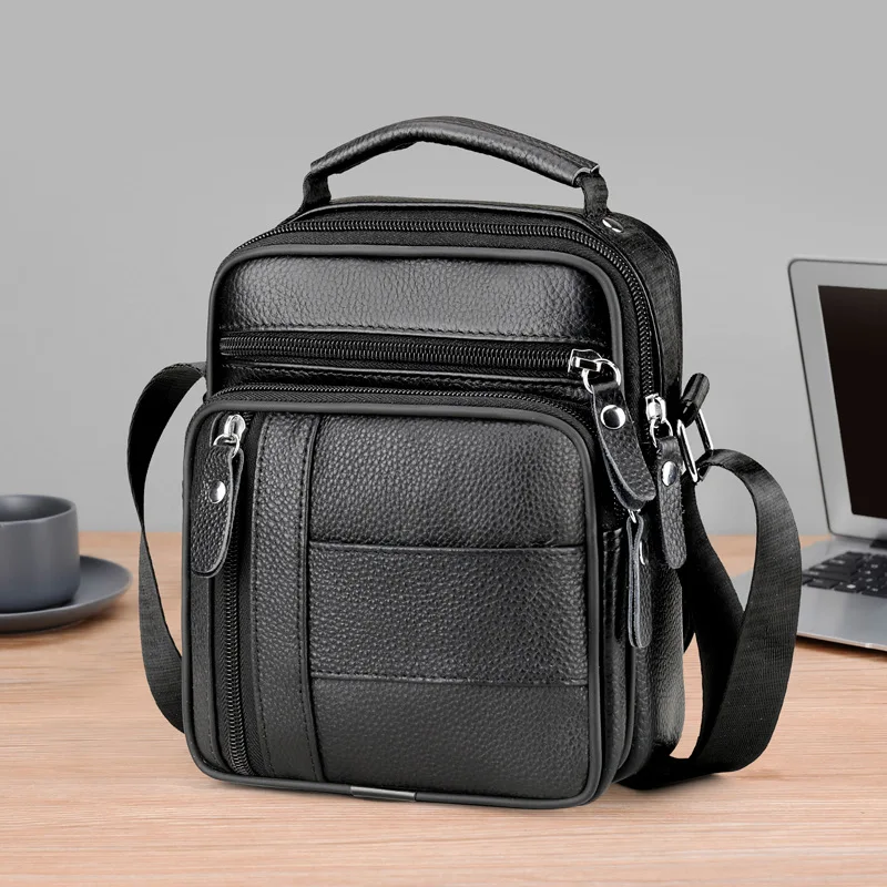 

Leather Shoulder Bag for Men Small Crossbody Backpack Shoulder Bag with Adjustable Shoulder Straps PU Leather Chest Bag Daypack