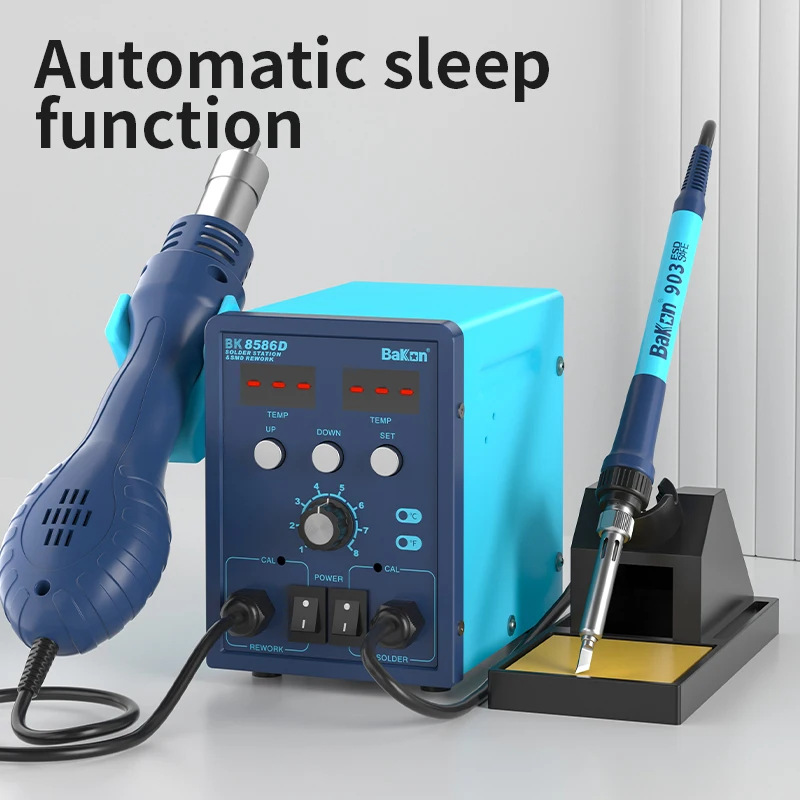 BAKON Digital Disassembly Soldering Station 2-in-1 BK8586D Electric Soldering Iron Adjustable Temperature Maintenance Tool