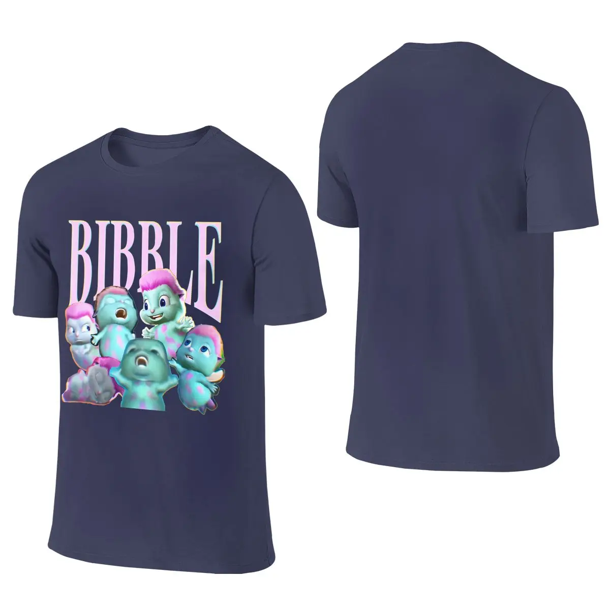 Bibble - Collage Lazy Style Reversible T-shirtMinimalist Style   Cotton Tee