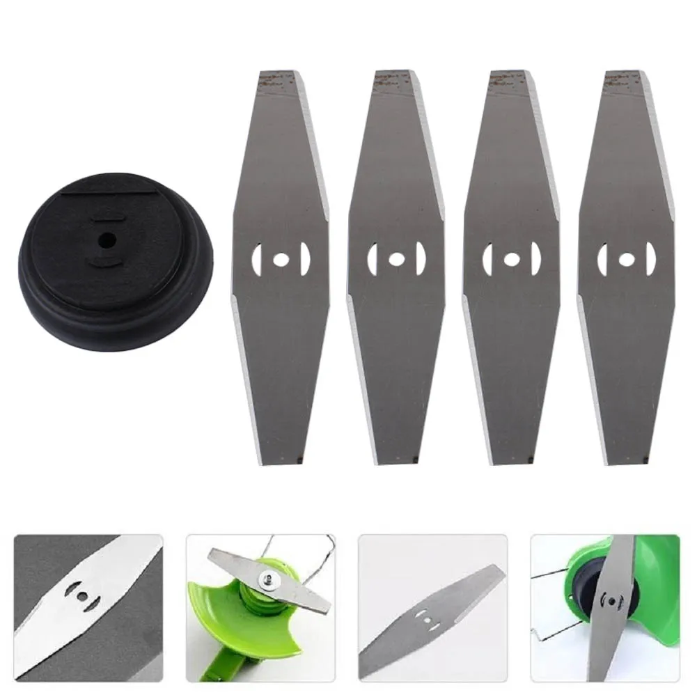 5pcs Brush Cutter Blades For Garden Power Tools Grass Trimmer 3 Hole Slotted 150mm Alloy Steel Lawn Mower Head Replacement Blade