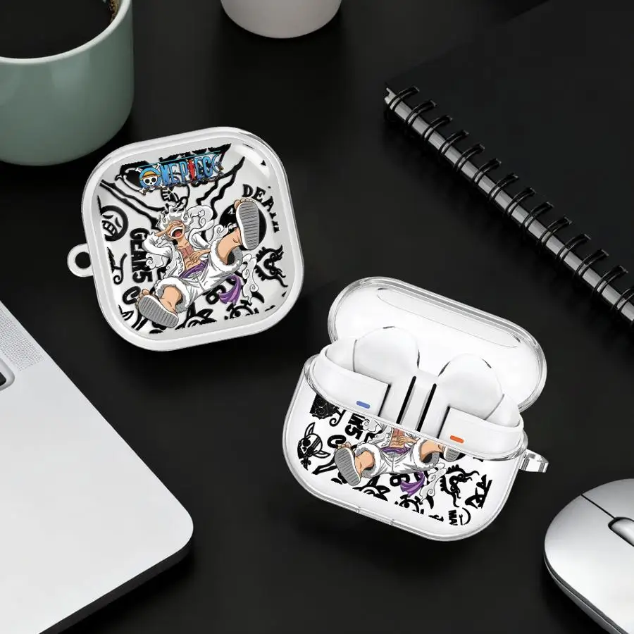 

Clear Earphone Cases Cover With Hook Case For Samsung Galaxy Buds 3 FE 2 4Pro Live 2Pro 4 Pro 3Pro O-One P-Pieces Luffy Zoro