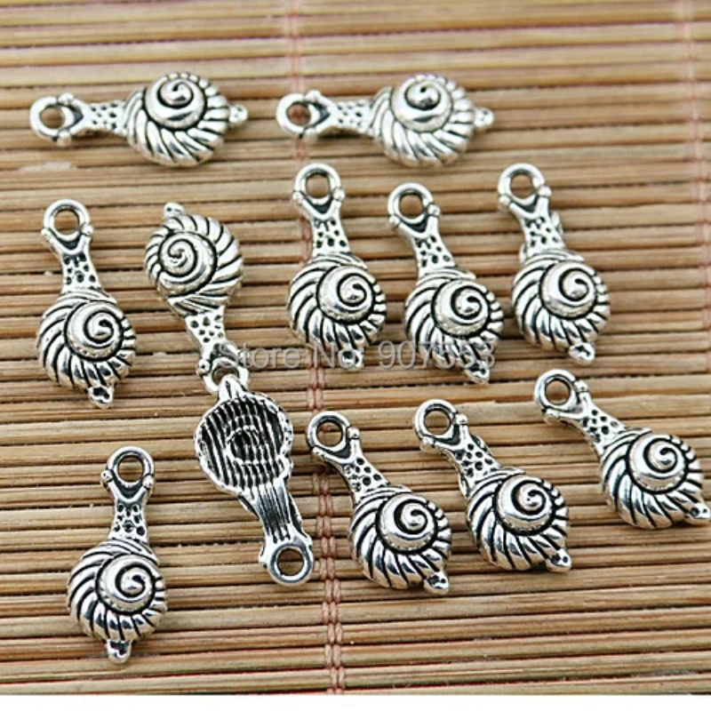 

30pcs 17*8mm Tibetan Silver Tone Snail Design Charms EF1716 Charms for Jewelry Making