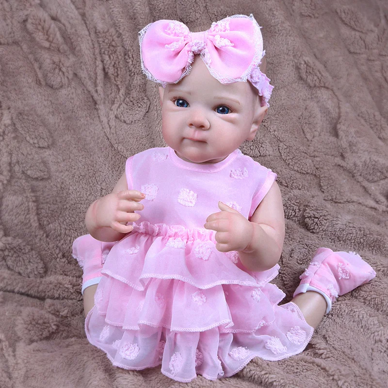 Bebe Reborn Girl Full Body Doll 18 inch Collectible Levensechte realistische kunst Reborn Dolls mu putaas bebés reborn origineel