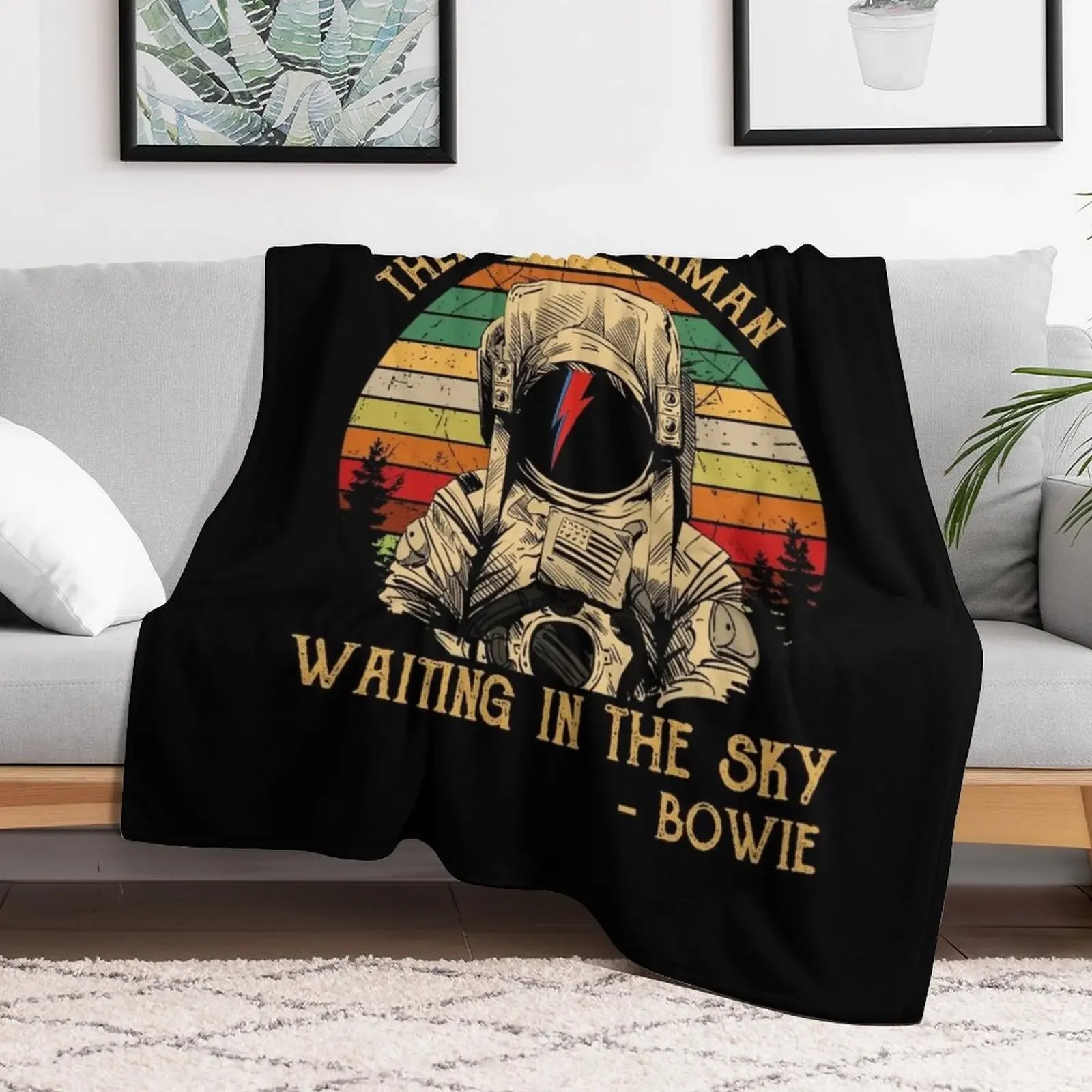 There's a starman waiting in the sky Throw Blanket anime Decoratives Blankets