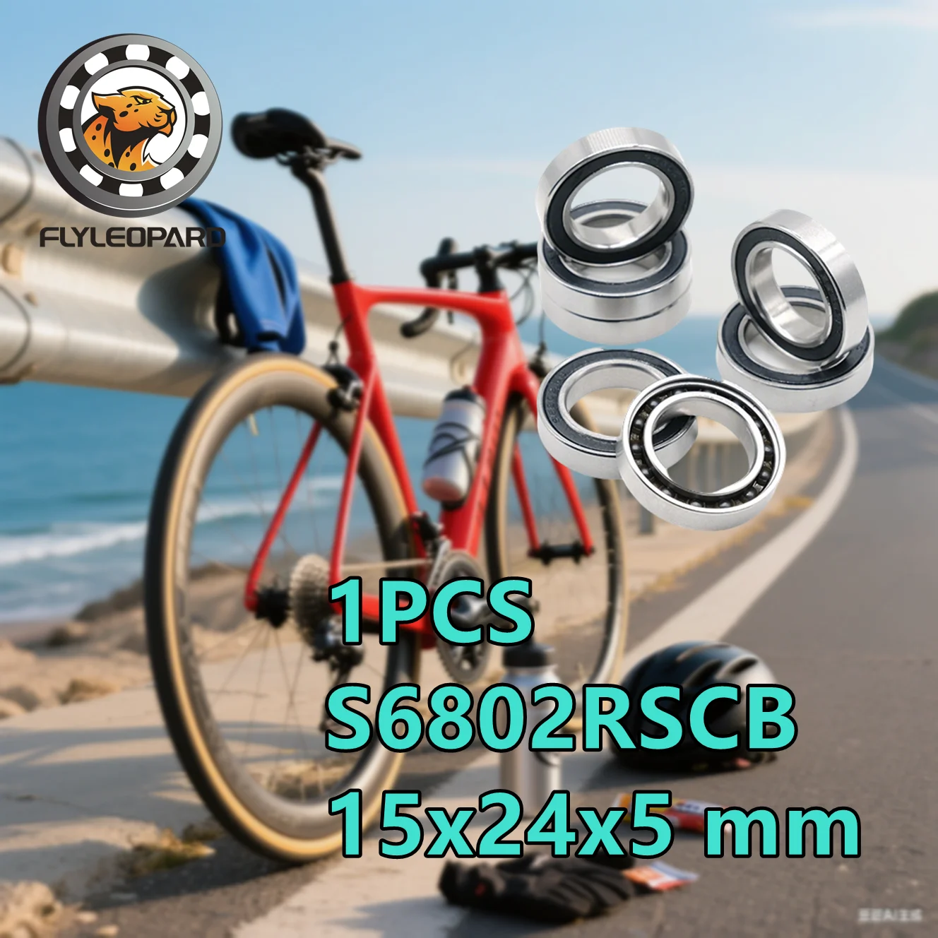 

1 шт. S6802RSCB керамический подшипник 15x24x5 мм Si3N4 материал, высокая температура, коррозионностойкий