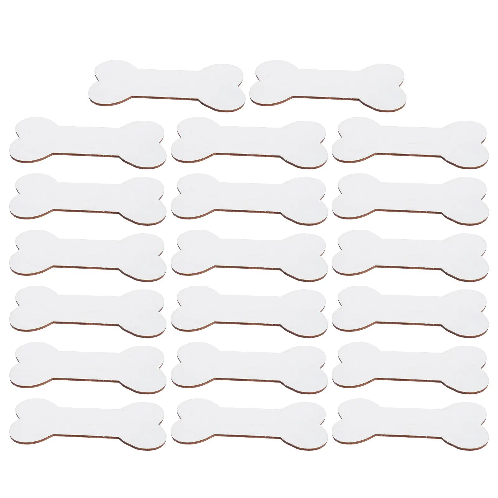 20Pcs Wood Dog Bone Cutouts Natural Wooden DIY Supplies Dog Ornament Materials Hanging Decor Wooden Hanging Pendants