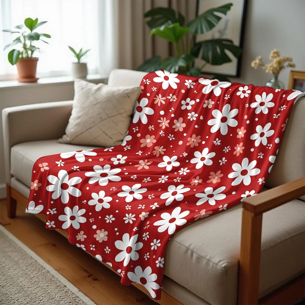 Multi-Tone Cartoon Anime Print Flannel Blanket Soft Warm Throw for Kids Bedroom Sofa Bed Christmas Office Car
