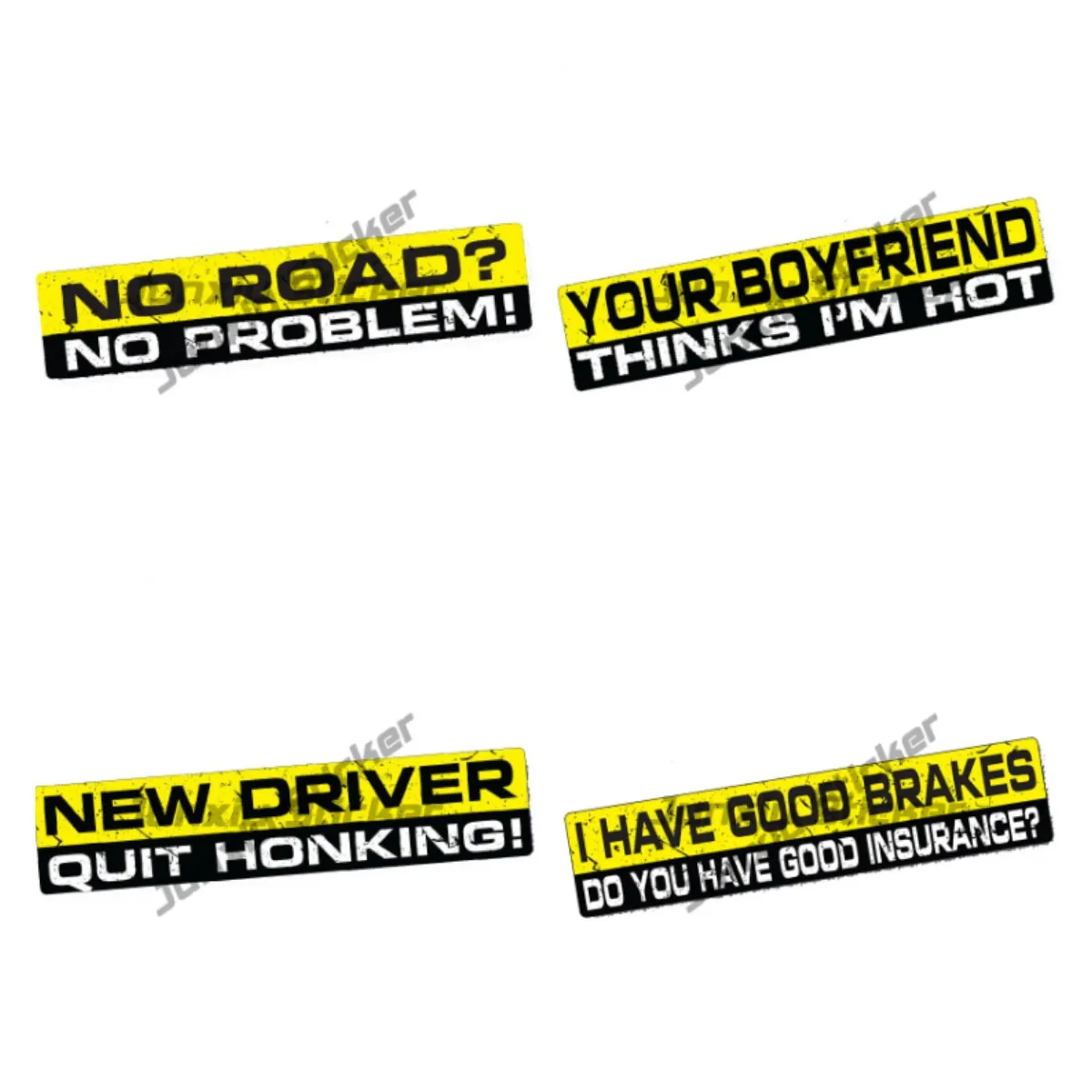 NO ROAD NO PROBLEM Decal Car Sticker Vinyl Funny Bumper SUV OFFROAD 4WD Car Styling Accessories