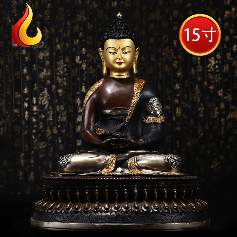 43CM 17 inch large # HUGE figure Buddha HOME efficacious Protection Gold-plated Lotus Amitayus Amitabha Buddha brass statue