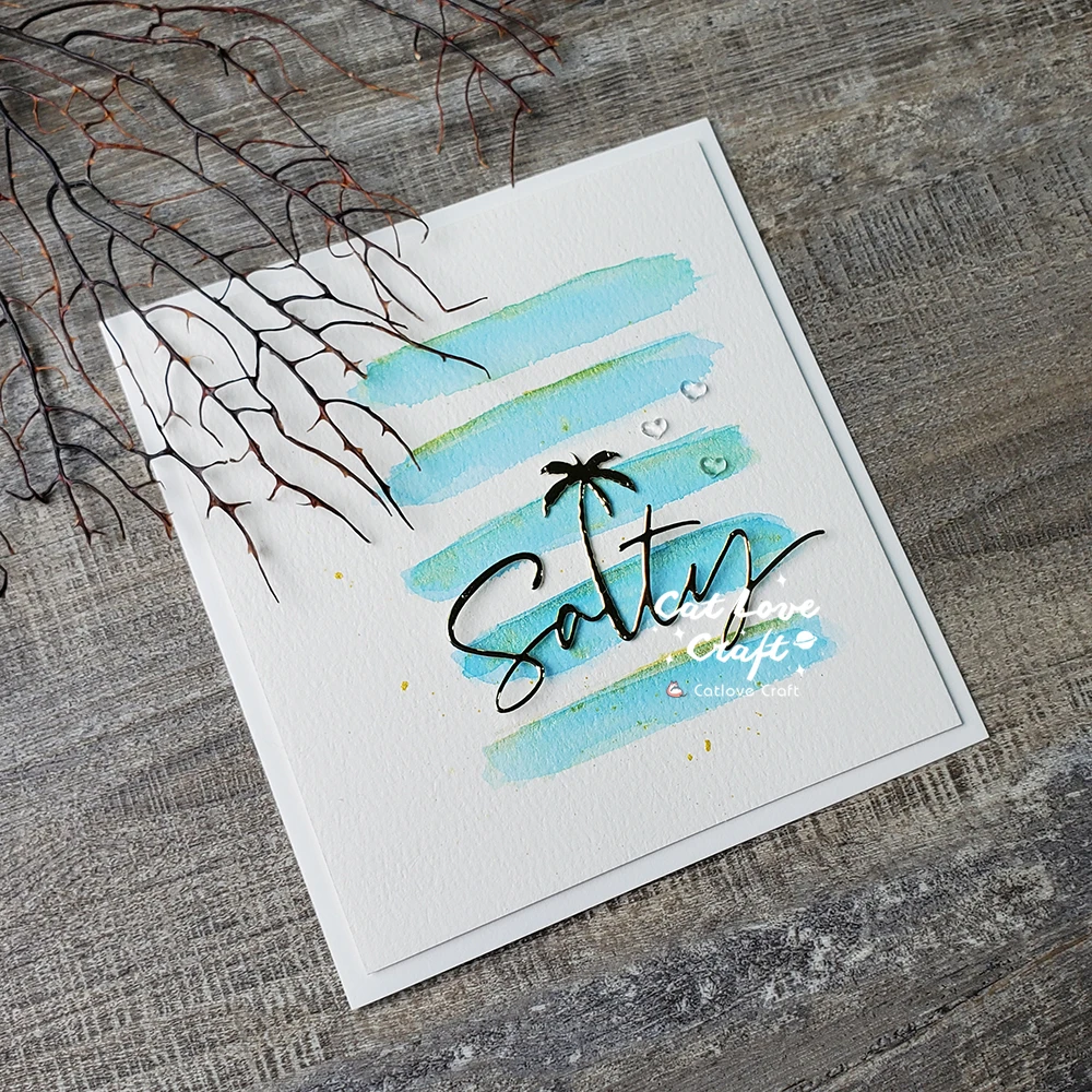 Catlove المالح كلمة المعادن قطع يموت سكرابوكينغ قالب سكين Stencil يموت قطع بطاقة صنع Craft بها بنفسك الحرفية النقش جديد يموت ل