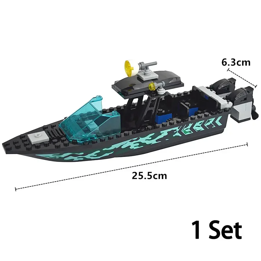 MOC Building Blocks Military Camouflage Rubber Boat Canoeing Lifeboat Kayaking Infantry Inflatable Boat hull Educational Toys