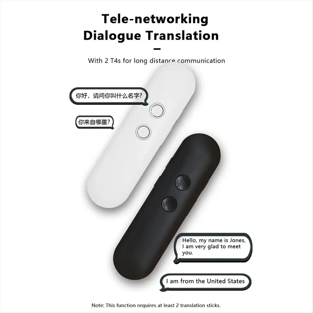 【~ New A88T】T4 AI Translator Smart Pen Wireless 40 Multi Languages Bluetooth-Compatible Portable Two-Way Real Time Voice Black