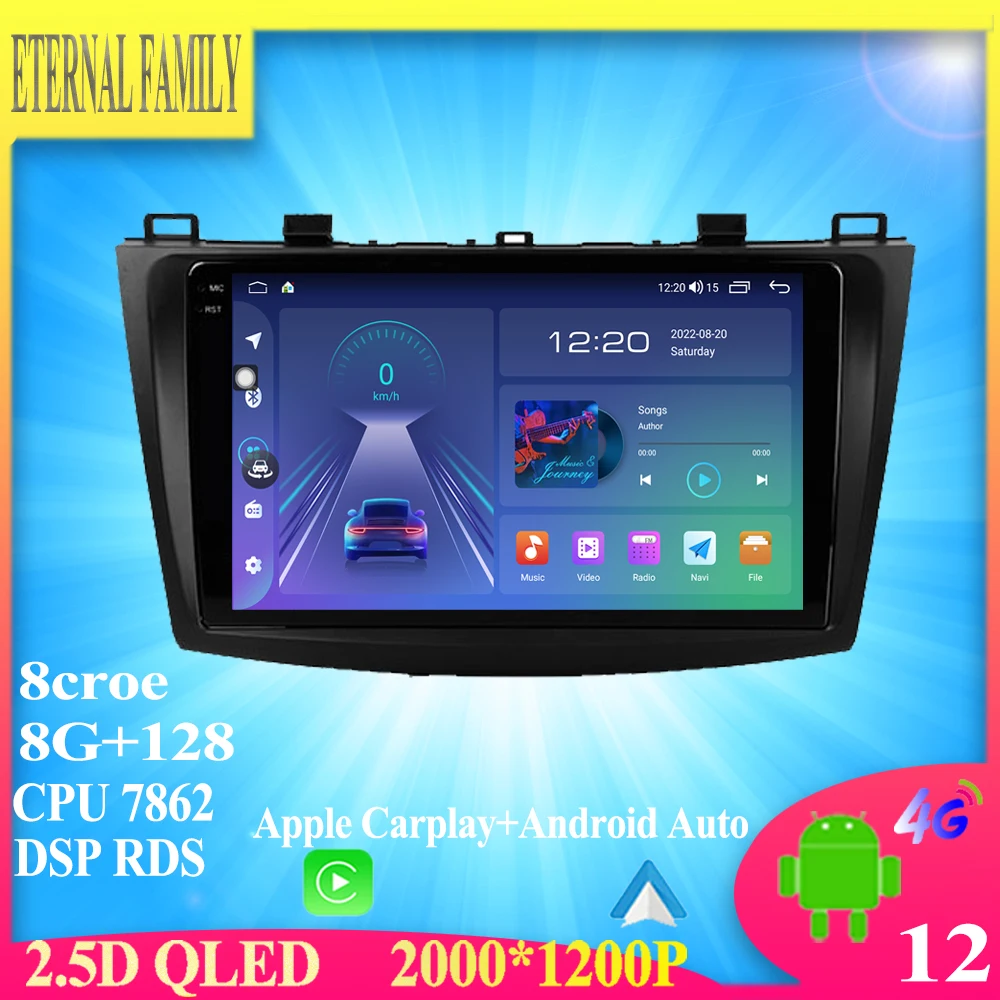 

Car Radio Multimedia Carplay Video GPS For Mazda 3 II For Mazda3 BL 2009 - 2013 Android 13 Stereo Navigation Player Autoradio