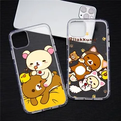 Rilakkuma Cute Phone Case For Iphone 15 11 13 14 Pro Max 7 8 Plus X Xr Xs Max Se2020 12mini Transparent Cover