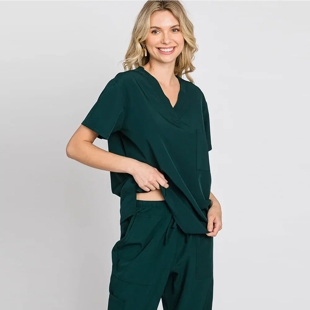 Uniforme de propormédicale multicolore pour femmes, uniforme de soins infirmiers, manches courtes, pantalons Y +, vêtements de travail pour animalerie, médecin