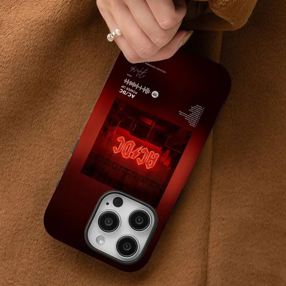 حافظة هاتف لهاتف سامسونج جالاكسي S25 24 23 22 Ultra Plus A56 36 26 لامعة عالية الدقة بطبقة مزدوجة هارد شل باند ACDC