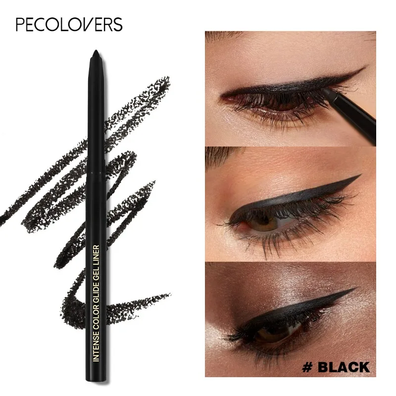 5 STKS Waterdichte Zwarte Eyeliner Gel Potlood Blijvende Natuurlijke Gemakkelijk Dragen Matte Sneldrogend Niet-Vlekkende Eyeliner Gel Pen Make-up