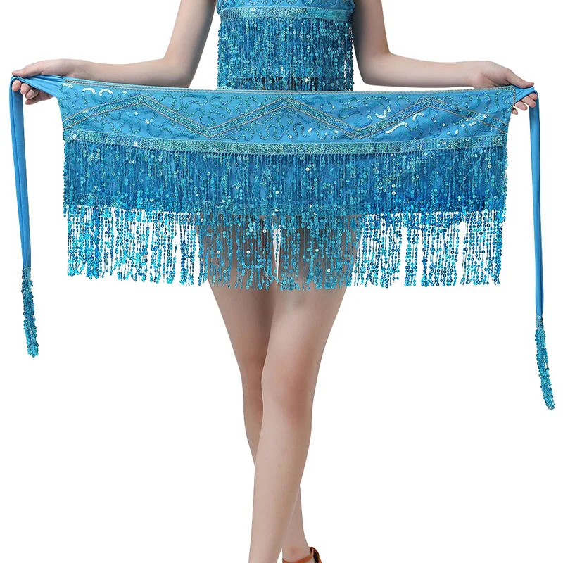 Women Belly Dancing Costume for Girls Sequins Tassel Bellydance Sling Tops Fringe Dance Skirts Performance Costume Prop