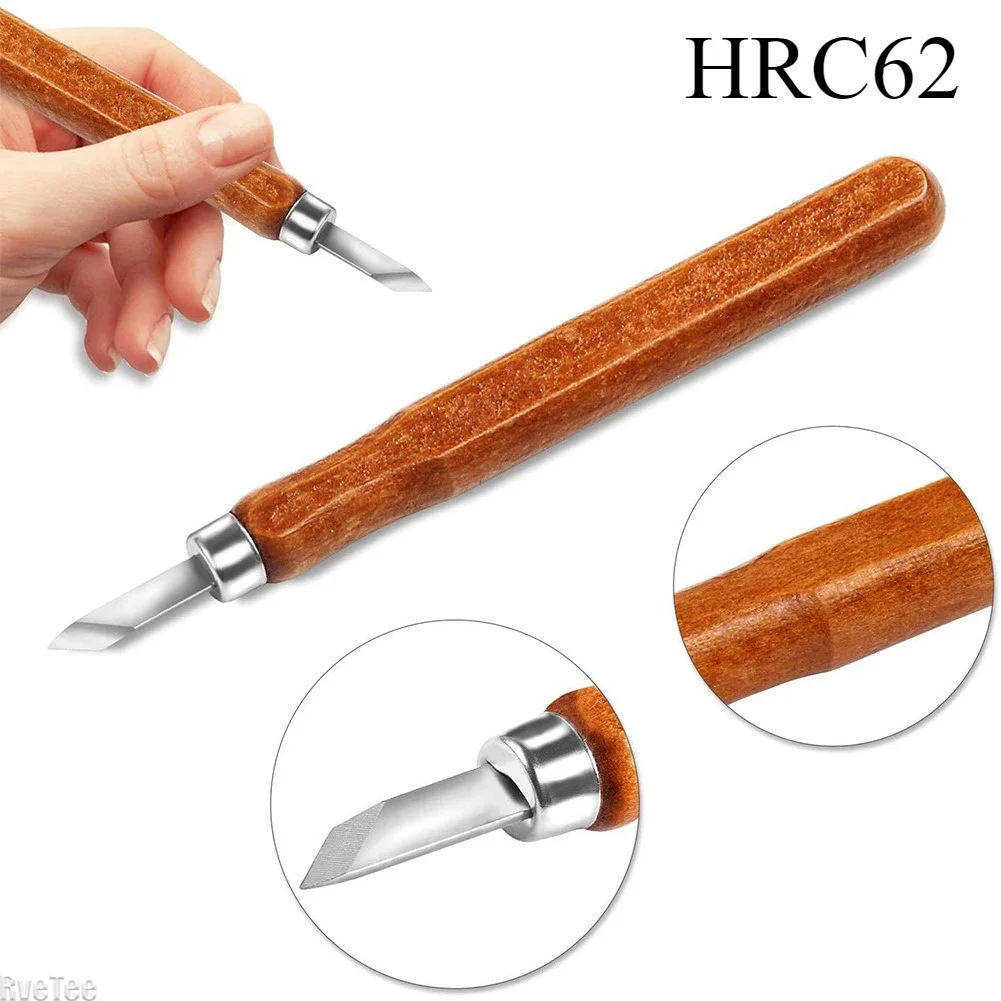 12Pcs SK2 Woodworking Carving Tools Set with Bag Whetstone HRC62 DIY Multifunctional Art Knife Wooden Handle for Crafting