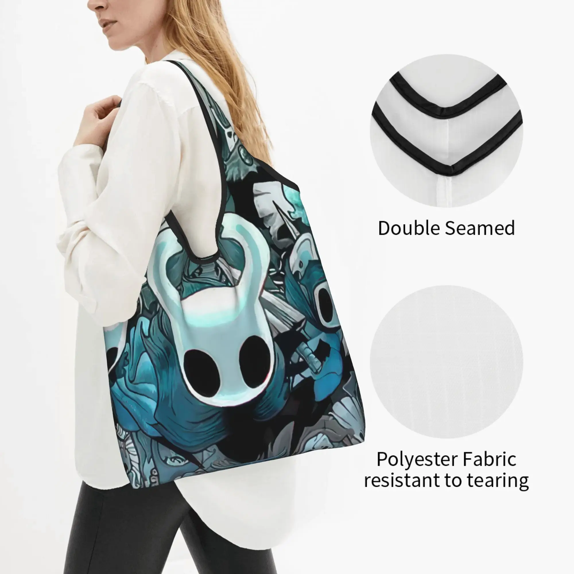 S-Silksonges Cartoon Game Grocery Shopping Bag Kawaii Shopper Shoulder Tote Bags Big Capacity Portable Hot Comic Handbag