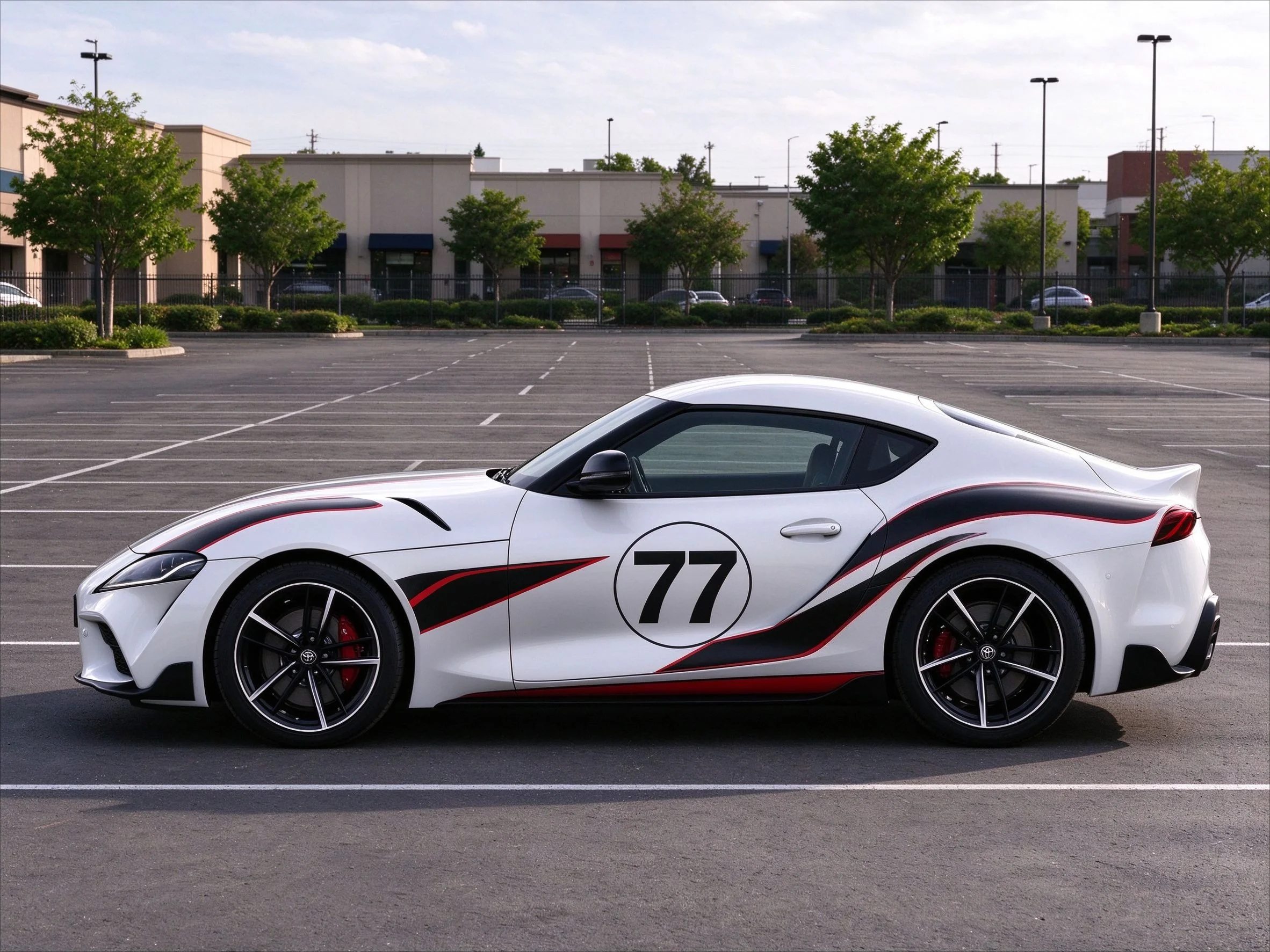 For Toyota GR Supra Racing Side Stripes Vinyl Decal Car Side Skirt Sticker Waterproof Car Body Graphics Auto Styling Accessories