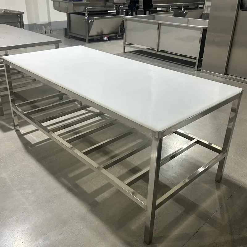 Stainless Steel Workbench Kneading Table Kitchen Food Preparation Surface for Hospital Laboratory Commercial Use Durable