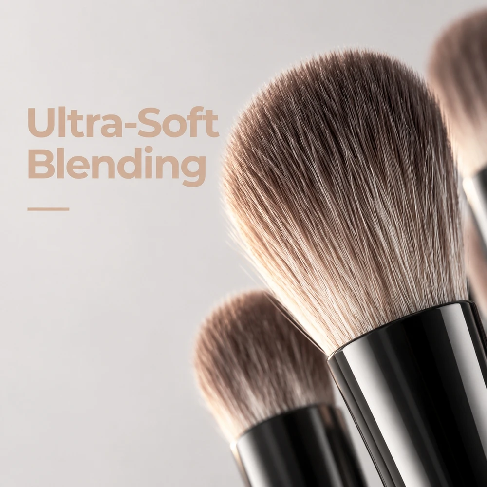 Soft Bristle 10Pcs Eye Brush Set Black Eyeshadow Blending Under Eye Liner Knife Edge Detailing Small Makeup Brushes Kit