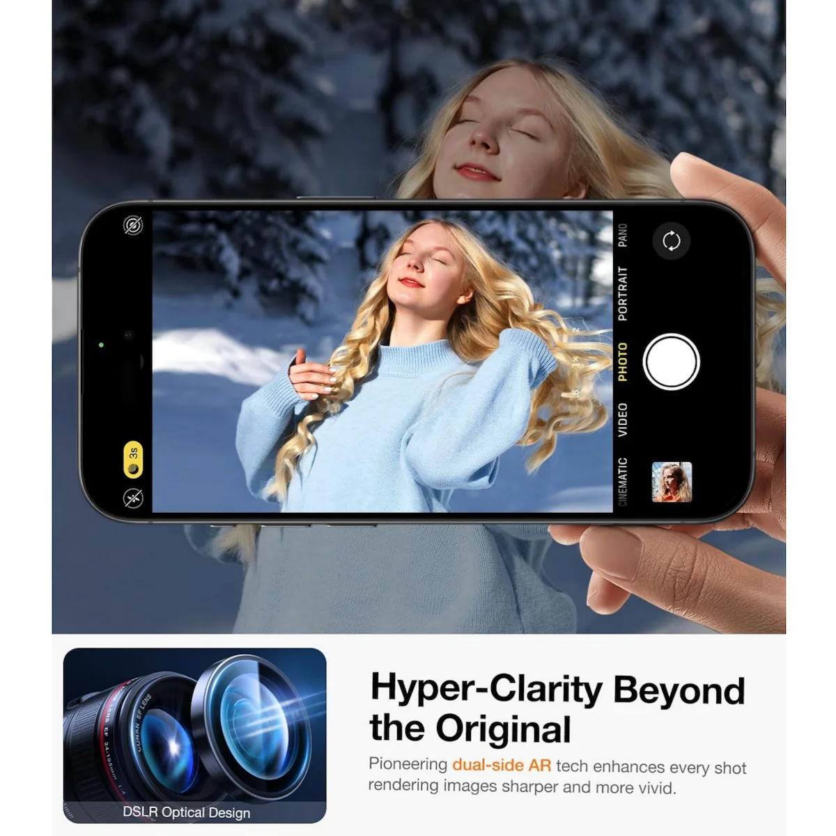 iPhone Air用オリジナルAR AF曇り止めカラー背面カメラ強化ガラス保護フィルム ブラック シルバー グレー ゴールデン