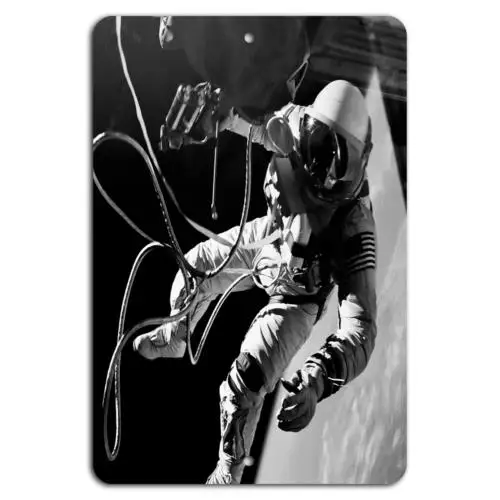 Cosmic Journey: Astronaut in Spacewalk Splendor-Aluminum-tin sign