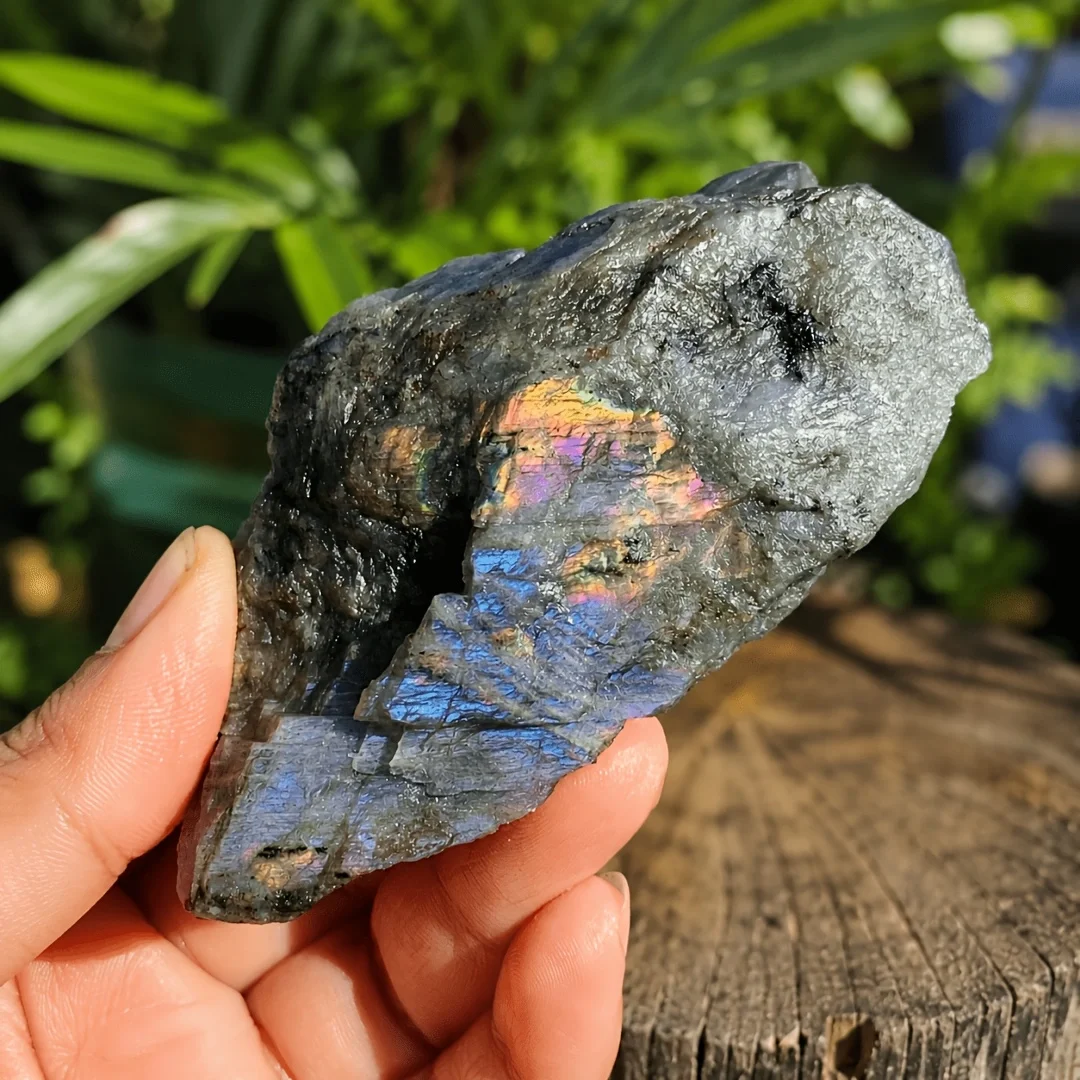 Natural Labradorite Purple Raw Stone, Flash Mineral Specimen, Unpolished Labradorite Crystal Rock, Natural Collector Rock Sample