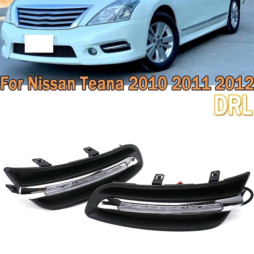 

2 Pcs Daytime Driving Running Lights Front Bumer LED Fog Lamp DRL Fit For Nissan Teana 2010 2011 2012 For Car DRL Fog Light