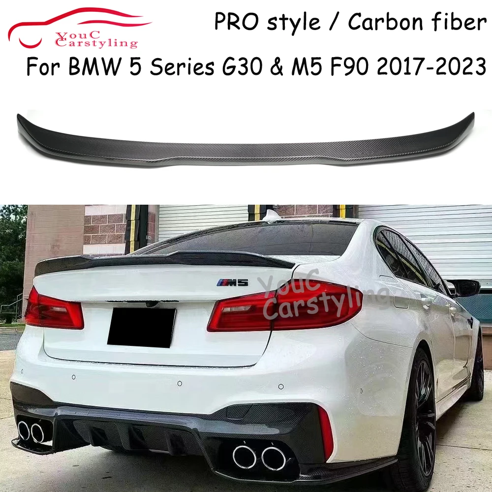 

G30 Real Carbon Fiber Trunk Spoiler Wing Cover For BMW 5 Series G30 F90 M5 525i 530i 540i 550i 2017-2023