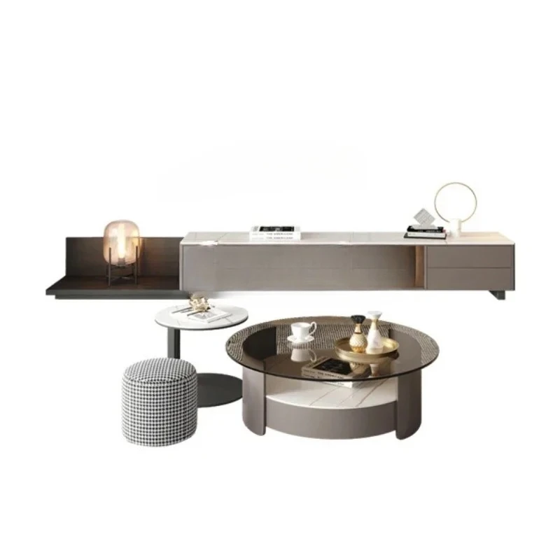 

Modern Minimalist Living Room Retractable TV Stand Small Apartment New Floor Cabinet