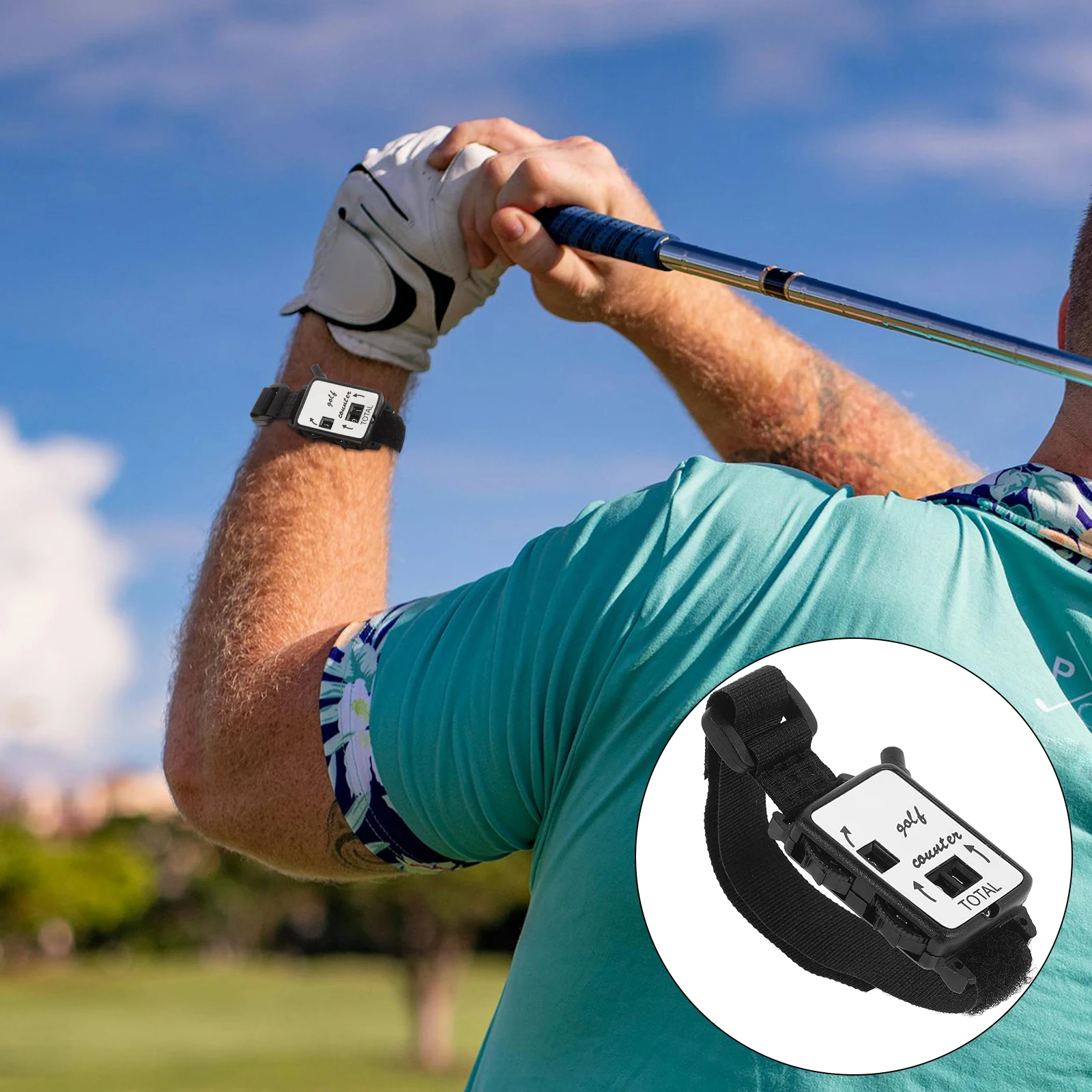 

Golf Score Counter Watch Stroke Tracker for Men Women Plastic Golf Accessories Easy Clicker Counter Convenient Manual
