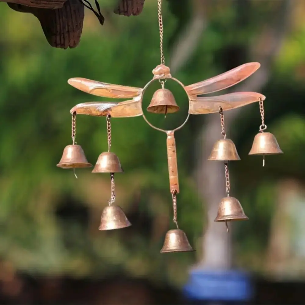 Outdoor Dragonfly Wind Chimes Unique Ancient Garden Yard Decoration Retro DIY Lucky Pendants