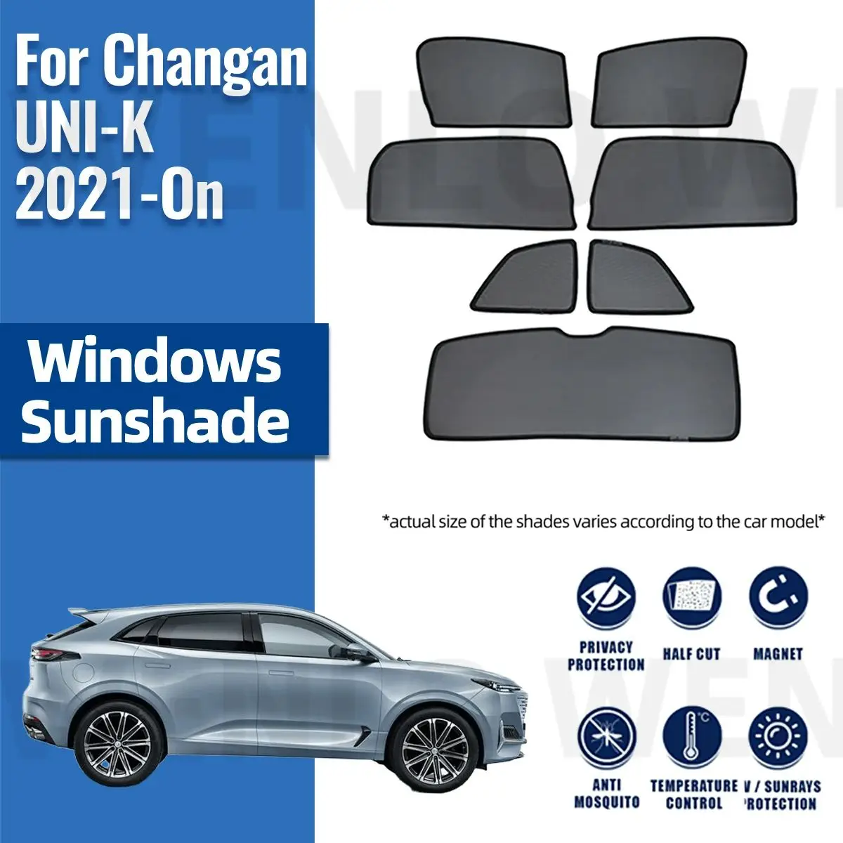 

For Changan UNI-K 2021 2022 2023 2024 Magnetic Car Sunshade Shield Front Windshield Frame Curtain Rear Side Window Sun Shade