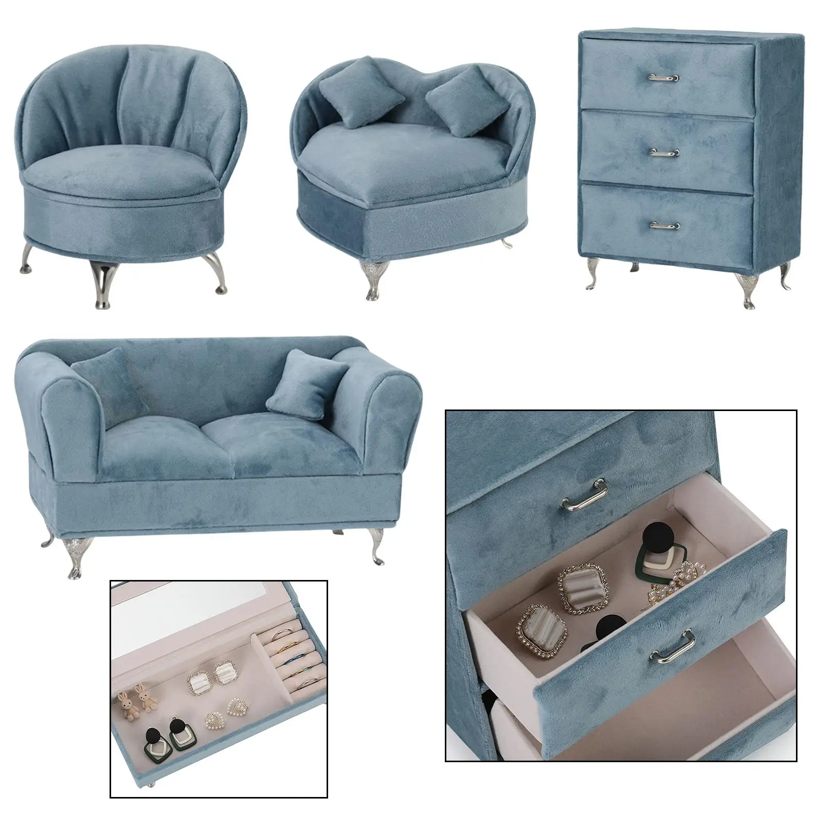 

Portable Jewelry Box Organizer Travel Storage Case for Rings Girls Dresser