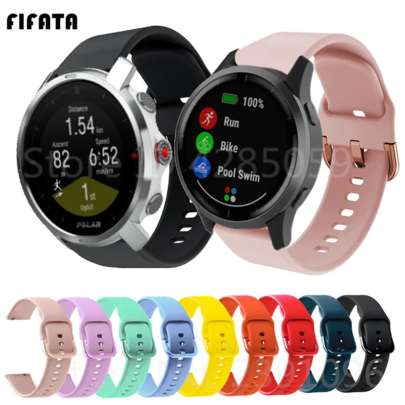 سوار سيليكون ذكي ، سوار Garmin Venu 2 ، سوار Garmin Vivoactive4 ، سوار معصم قطبي X Polar Vantage M ، 22-20