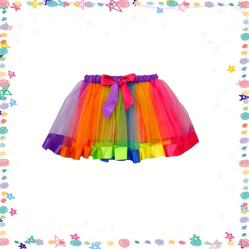 

Colorful Short Skirt Decoration Cosplay Princess Dress Accessory Birthday Party Dress-Up Tulle Skirt Stage